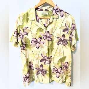 Tommy Bahama Silk Linen Floral Shirt Size Large